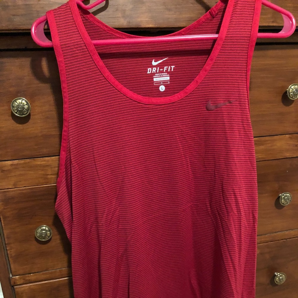 Nike Red striped Dri-Fit tank top Size Large